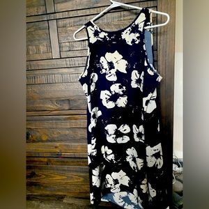 Navy floral dress. Size ten. Very flowy.